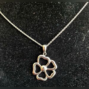 Elegant Flower Pendant Necklace, Steel